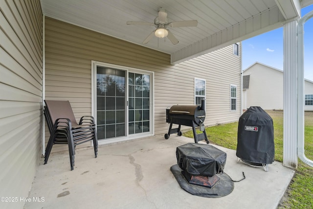 313 March Sea Ln, Jacksonville, NC 28546 - view of patio / terrace with ceiling fan and area for grilling
