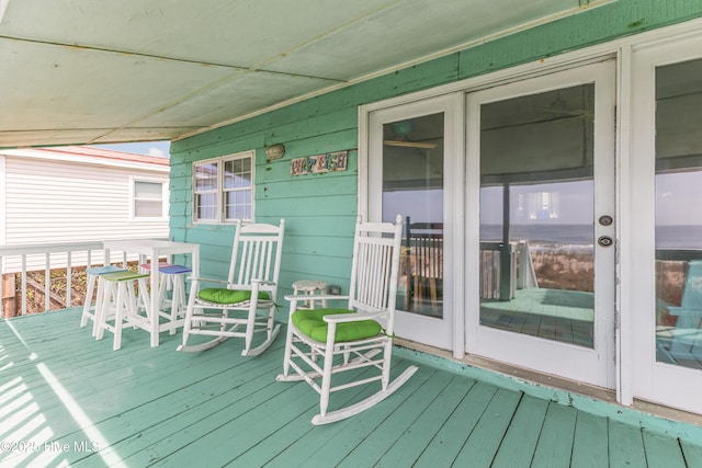 3325 W Beach Dr, Oak Island, NC 28465 - view of wooden deck