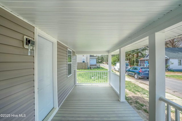 810 Morgan St, Elizabeth City, NC 27909 - wooden deck with covered porch