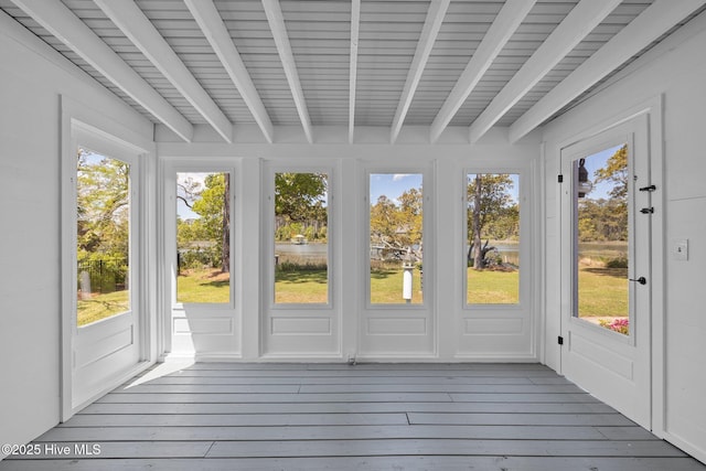view of unfurnished sunroom