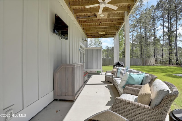 732 Avila Ave, Hampstead, NC 28443 - view of patio with an outdoor hangout area and a ceiling fan