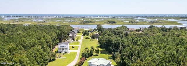 732 Avila Ave, Hampstead, NC 28443 - drone / aerial view of a large body of water and a heavily wooded area