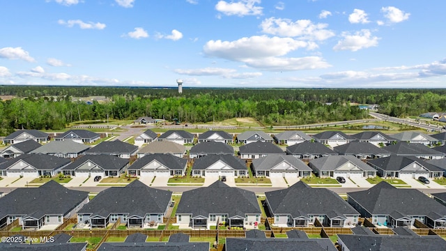 birds eye view of property with a residential view