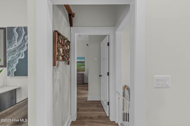 corridor with wood finished floors