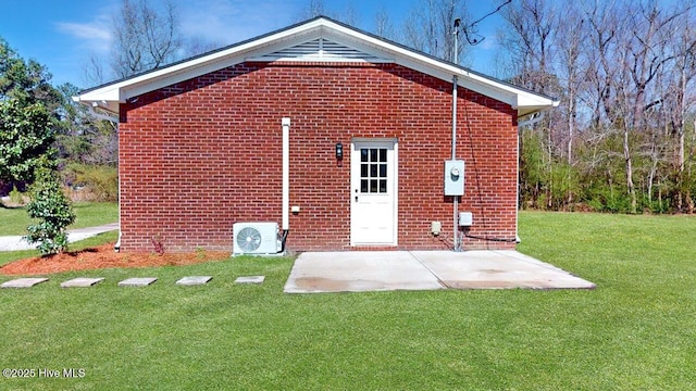 view of outbuilding featuring ac unit