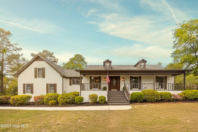 301 Pine Crest Rd, Trent Woods, NC 28562 - view of front of property featuring covered porch, a front lawn, and stairs
