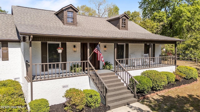 301 Pine Crest Rd, Trent Woods, NC 28562 - view of front of house featuring covered porch, roof with shingles, and brick siding