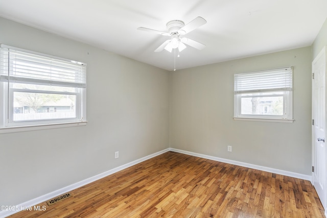 117 Brookfield Dr, Wilmington, NC 28405 - empty room with baseboards, light wood finished floors, and ceiling fan