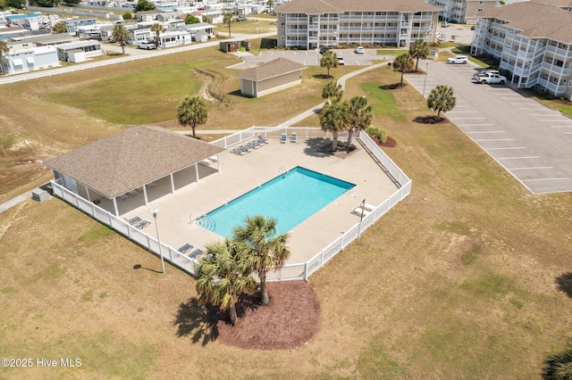 bird's eye view of a pool
