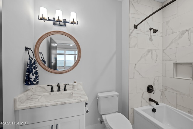 546 S Brightleaf Dr, Minnesott Beach, NC 28510 - bathroom featuring  shower combination, toilet, and vanity