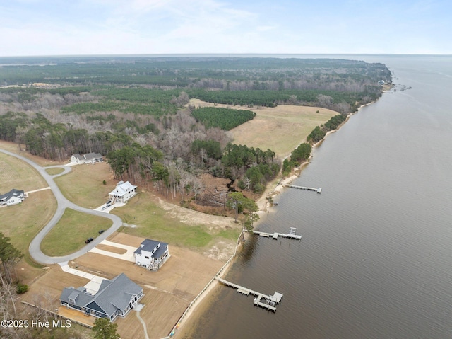 546 S Brightleaf Dr, Minnesott Beach, NC 28510 - drone / aerial view featuring a water view