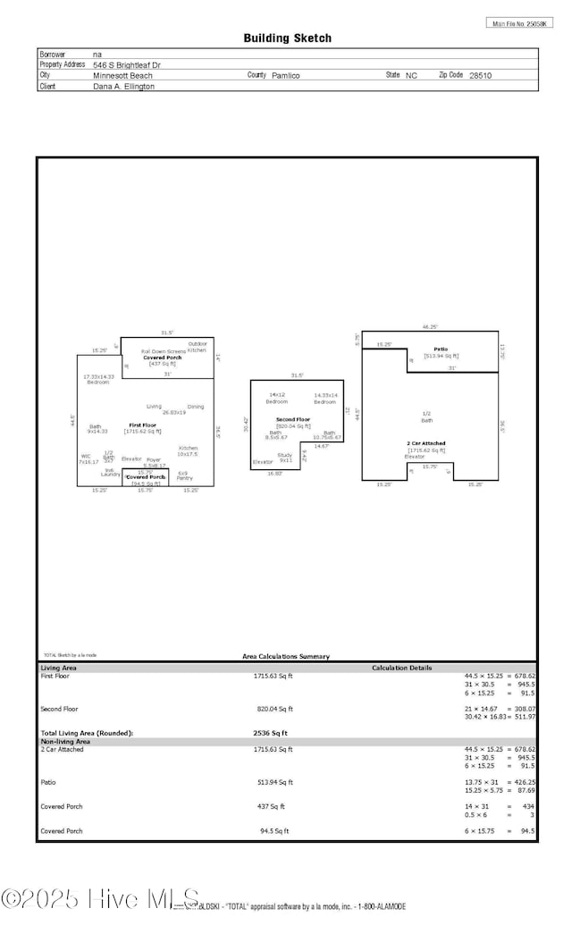 546 S Brightleaf Dr, Minnesott Beach, NC 28510 - floor plan