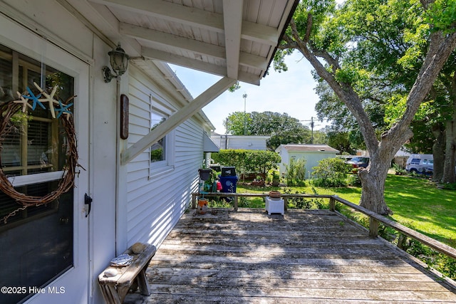 2109 Arendell St, Morehead City, NC 28557 - wooden deck with a lawn