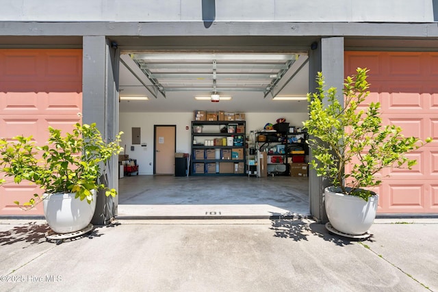 garage featuring electric panel