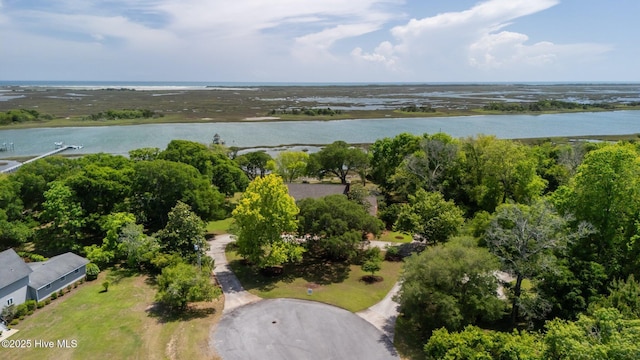 130 Harbour Dr, Hubert, NC 28539 - aerial view of a large body of water and a tree filled landscape