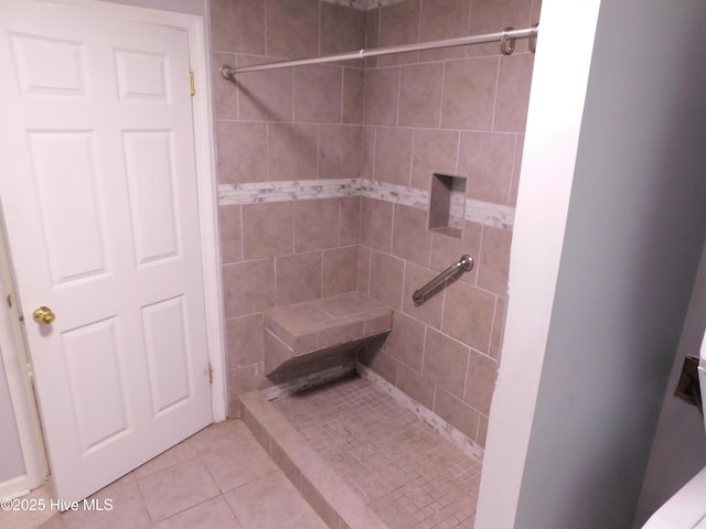 17261 Harvell Ln, Laurinburg, NC 28352 - full bath featuring tile patterned flooring and a tile shower