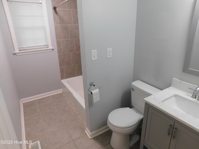 17261 Harvell Ln, Laurinburg, NC 28352 - full bath featuring toilet, vanity, tile patterned floors, and baseboards