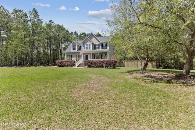 view of front of property featuring covered porch