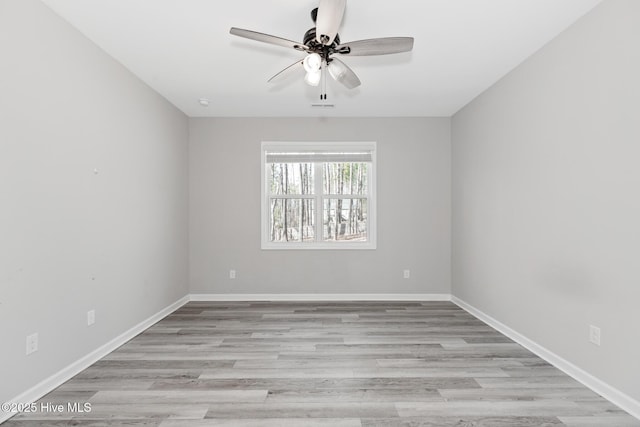 138 Clear Water Rd, Louisburg, NC 27549 - spare room with a ceiling fan, baseboards, and light wood-type flooring