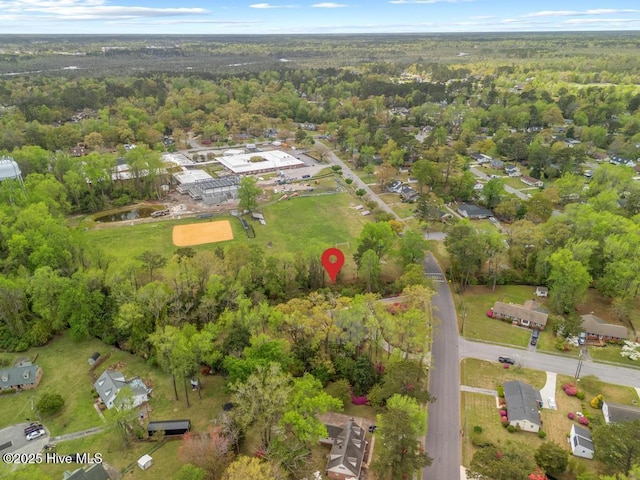 aerial view with a forest view