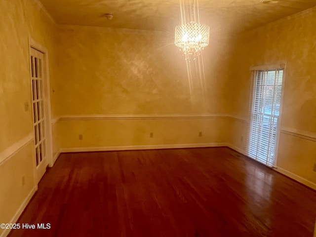 117 Creekview Rd, New Bern, NC 28562 - corridor featuring a towering ceiling, a chandelier, wallpapered walls, wood finished floors, and ornamental molding