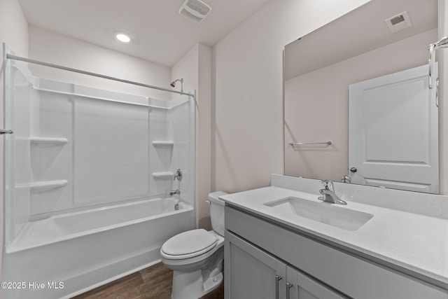 409 King Creek Dr, Havelock, NC 28532 - bathroom with vanity, wood finished floors, and tub / shower combination