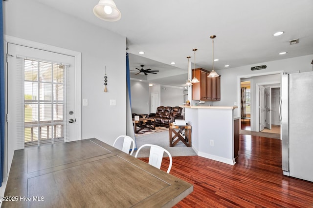 dining area featuring a wealth of natural light and recessed lighting