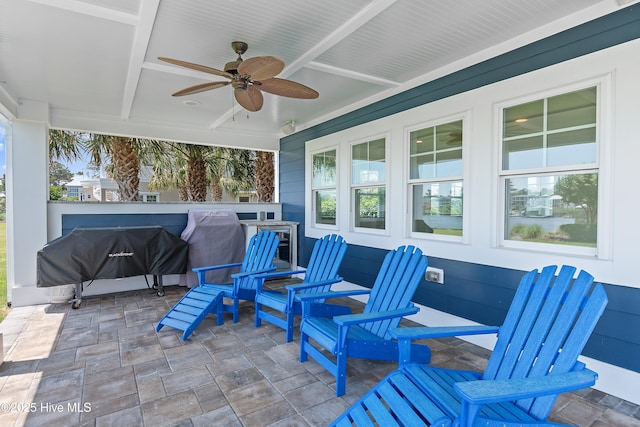 2821 Harborside Way, Southport, NC 28461 - view of patio / terrace featuring ceiling fan