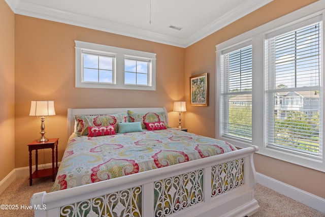 2821 Harborside Way, Southport, NC 28461 - carpeted bedroom with ornamental molding and baseboards