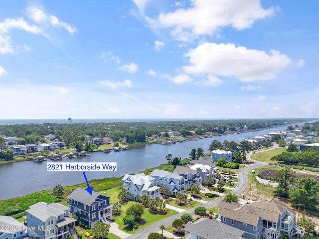 2821 Harborside Way, Southport, NC 28461 - aerial view of residential area featuring a nearby body of water