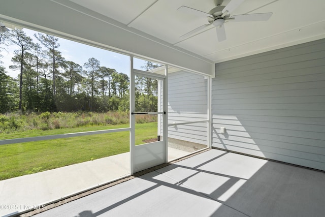 1331 Landover Dr SW, Ocean Isle Beach, NC 28469 - unfurnished sunroom with ceiling fan