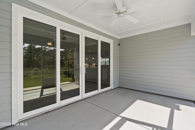 1331 Landover Dr SW, Ocean Isle Beach, NC 28469 - unfurnished sunroom featuring ceiling fan