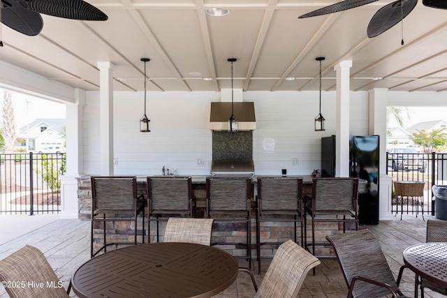 1331 Landover Dr SW, Ocean Isle Beach, NC 28469 - view of patio / terrace with ceiling fan