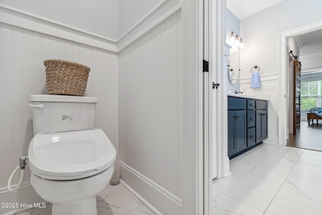 580 Jackline Dr, Hampstead, NC 28443 - bathroom with vanity, marble finish floor, and toilet