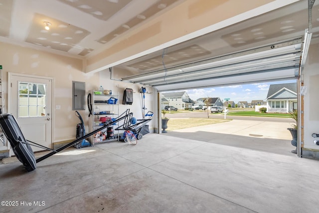 garage featuring electric panel