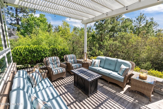 8549 Oak Abbey Trl NE, Leland, NC 28451 - view of patio featuring a pergola and an outdoor hangout area