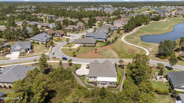 8549 Oak Abbey Trl NE, Leland, NC 28451 - aerial view featuring view of golf course, a water view, and a residential view