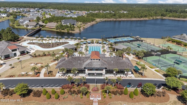 8549 Oak Abbey Trl NE, Leland, NC 28451 - birds eye view of property with a view of trees and a water view