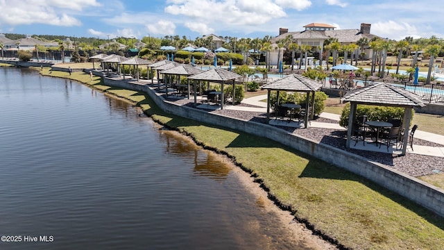 8549 Oak Abbey Trl NE, Leland, NC 28451 - dock area featuring a gazebo and a water view