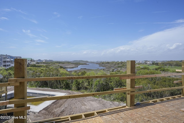 exterior space featuring a water view