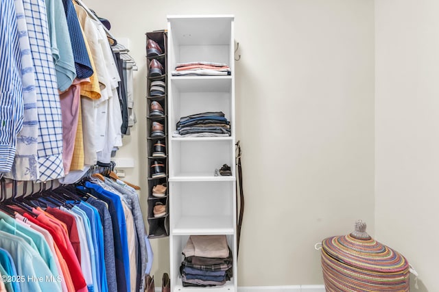 view of walk in closet