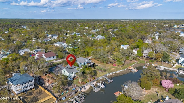 107 SW 25th St, Oak Island, NC 28465 - bird's eye view with a water view and a residential view