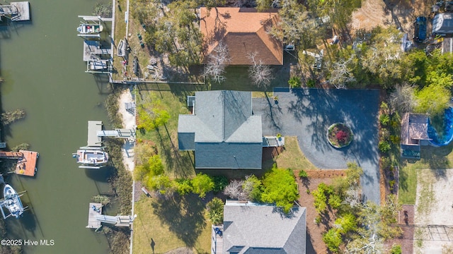 107 SW 25th St, Oak Island, NC 28465 - bird's eye view with a water view