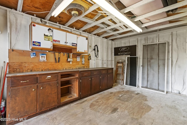 interior space with a workshop area