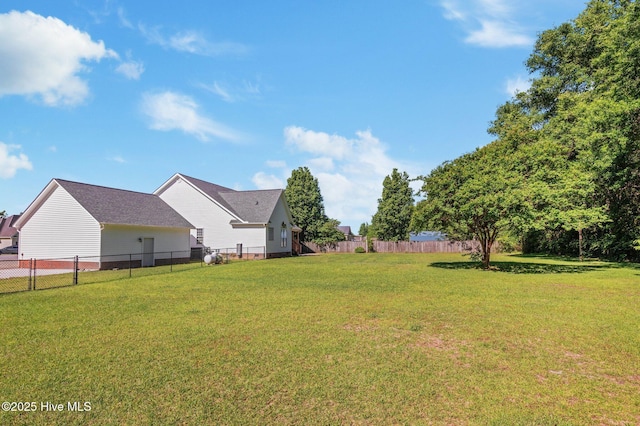 view of yard with fence