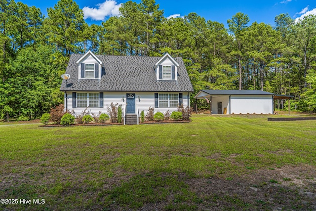 4915 Beulah Hill Church Rd, West End, NC 27376 - new england style home with a front yard and roof with shingles