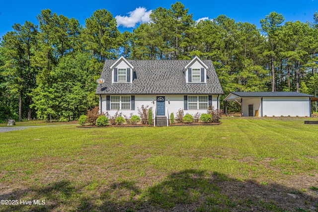 4915 Beulah Hill Church Rd, West End, NC 27376 - cape cod-style house with a front yard and a shingled roof