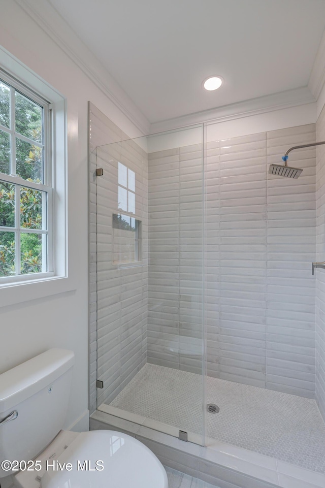 226 Bayfield Dr, Wilmington, NC 28411 - full bath with a shower stall, healthy amount of natural light, crown molding, and recessed lighting