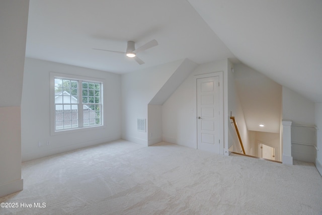 226 Bayfield Dr, Wilmington, NC 28411 - additional living space with carpet, vaulted ceiling, and ceiling fan