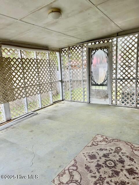 view of unfurnished sunroom